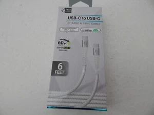 Case Logic Universal USB-C to USB-C Charge & Sync Cable 6 Feet White New - Picture 1 of 6