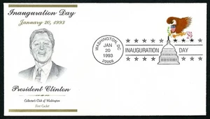 USA SCOTT # 2595, COLLECTORS CLUB OF WASHINGTON EVENT COVER CLINTON INAUGURATION - Picture 1 of 1