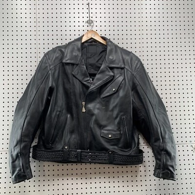 Hein Gericke Speedware Black Leather Motorcycle Jacket Mens XL Armor 25.5x25.5 - Image 1 of 4