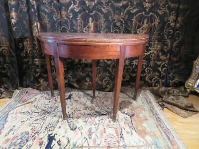 ancienne table demie lune epoque XIXe de style LXVI a jeu ou divers - Photo 1/4