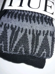 Hue Sweater Texture Stripe Tights Black\Gray U20143 Size S/M or M/L - Bild 1 von 9