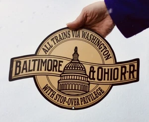 Baltimore Ohio Railroad Steel Sign, B&O Railroad, Train Art, Wall Signs, Shaped - Picture 1 of 4