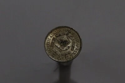 🧭 🇿🇦 SOUTH AFRICA 6 PENCE 1941 SILVER HIGH GRADE B67 #K2222 - Image 1 of 2
