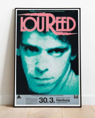 Póster de la gira Lou Reed 1977 Hamburgo Alemania - en vivo hasta 36" Foto 1 de 2
