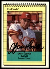 1991 ProCards Gary Cooper Signed IP AUTO Tucson Toros #2224
