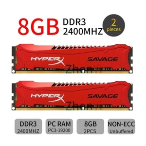 Kingston HyperX SAVAGE 16GB Kit DDR3 2400MHz 2x 8GB PC3-19200U 240Pin Memory RAM - Picture 1 of 9