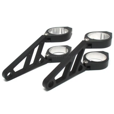 Lampenhalter Set Highsider für 49 50 52 54 mm Gabel Durchmesser Alu Schwarz Matt