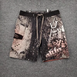 Skin Industries Trunk Shorts Mens 38 Black Boardshort Drawstring Skeleton Swim - Picture 1 of 14