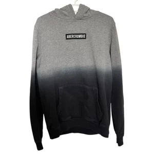 Abercrombie Kids Hoodie Boys 15/16 Pullover Ombre Comfort Streetwear Gray Black - Picture 1 of 7