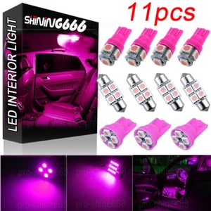 11x Pink LED Interior Package Kit T10 W5W 31mm 3022 Map Dome License Light Bulbs - Picture 1 of 10