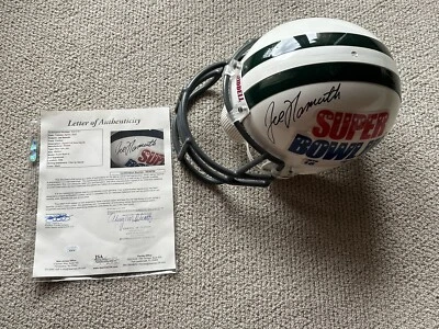 Joe Namath Signed New York Jets Riddell Replica Full Size Helmet JSA LOA - Image 1 of 4