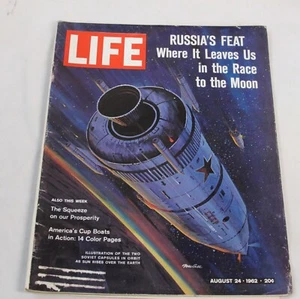 Life Magazine Aug 24 1962 Race to Moon Prosperity America Cup Boats 14 Color pg - Picture 1 of 10