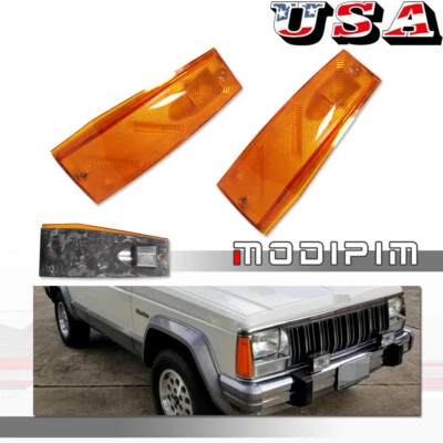 Par de luces de señalización laterales izquierda derecha para Jeep Cherokee Wagoneer Comanche 1984-1996 Foto 1 de 4