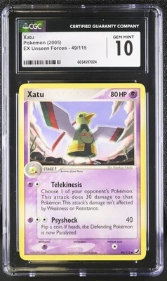 2005 POKEMON EX UNSEEN FORCES NON HOLO #49 XATU CGC 10 GEM MINT - Image 1 of 2