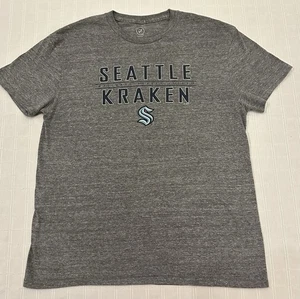 NHL Seattle Kraken Graphic Tee Heathered Gray T shirt Tri-blend Medium M - Picture 1 of 7