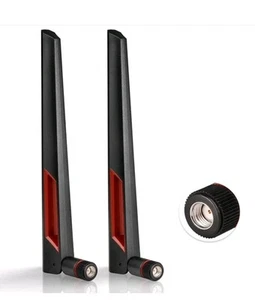 2x Dual Band 10DBi WiFi RP-SMA Aerial Antenna For Motherboard / Router - Picture 1 of 2