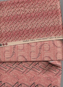 TELAS WINDHAM PRESENTA COLONIAS SALMÓN Y CHOCOLATE,1870,CINCO CUARTOS DE GRASA. - Imagen 1 de 4