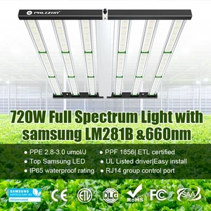 Luz de crecimiento LED de 720W con LED LM281B lámpara de cultivo plegable comercial de espectro completo - Imagen 1 de 12