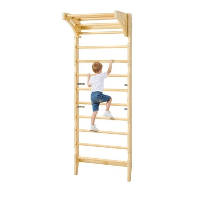 Gimnasio de pared con escalera sueca VEVOR 2 en 1 10 niveles 220 libras carga gimnasio interior selva Foto 1 de 4