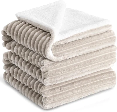 Plaid Coperta Pile Matrimoniale - 230X270 Cm Coperta Termica Invernale Sherpa Mo - Immagine 1 di 4