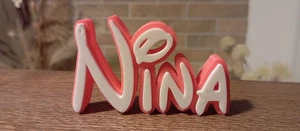 NINA PERSONALIZE DISNEY NAME PLATE SIGN CUSTOM DOOR TAG FONT WALL BEDROOM PINK - Picture 1 of 1