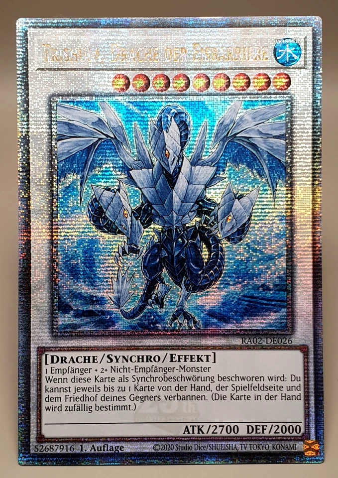 Trishula, Drache der Eisbarriere Quarter Century Rare Yugioh Deutsch RA02-126 - Bild 1 von 1