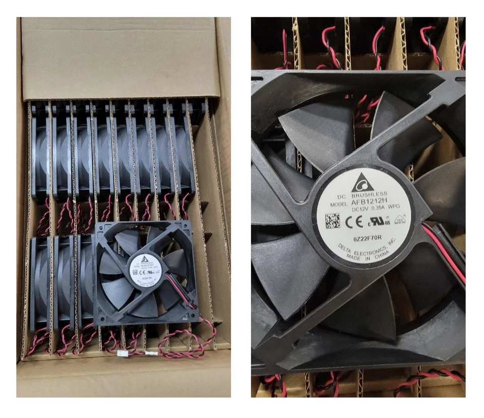 Delta Electronics 120mm x 25mm Box Fans AFB1212H Sanyo Denk Lot Of 122 - Image 1 of 1