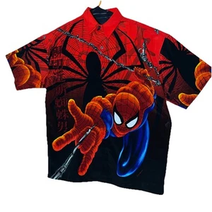 Vtg Marvel Men’s Size Large Red Spider-Man Summer All Over Print Relax Fit Rare - Picture 1 of 9