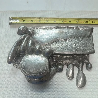 Vintage Don Drumm Studios  Abstract Art Aluminum or Pewter Wall Door Knocker - Image 1 of 4