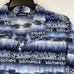 Southpole Button Down Shirt logo Patterned Short Sleeve Casual Men's XXL - Picture 1 of 9