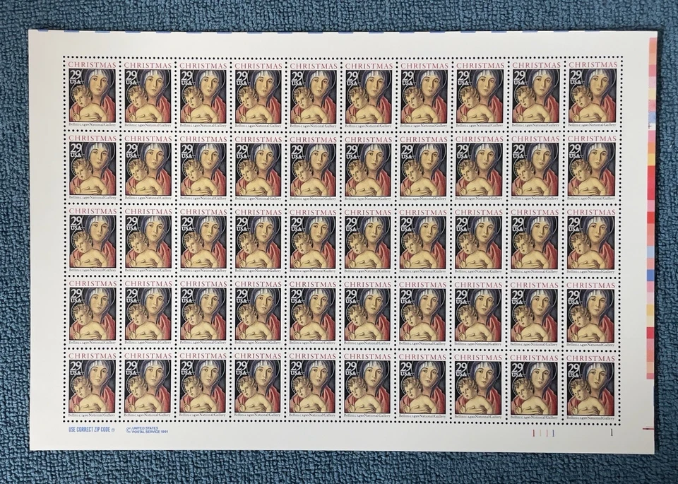 Scott #2710, 29c Christmas Madonna, Mint sheet/50, LR # 1111-1, MNH (R11-31) - Image 1 of 1