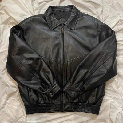 RoundTree & Yorke Leather Jacket Men's Size Large L Round Tree and York Bomber - Image 1 of 4