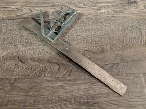 Vintage 12" Combination Square All Metal Unbranded Made in USA - Picture 1 of 7