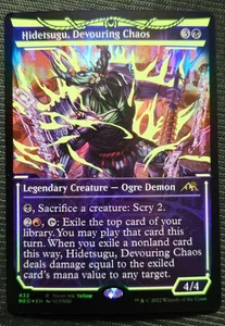 MTG Hidetsugu Devouring Chaos Yellow Neon Ink Foil Promo Japanese NEO - Picture 1 of 5