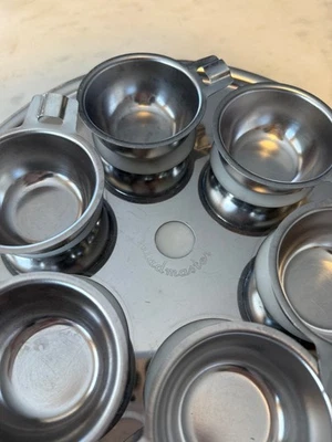 Vtg. Saladmaster Cookware Stainless Steel Egg Poacher Insert & 6 Cups 10 3/8" D - Image 1 of 3