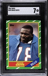 1986 TOPPS BRUCE SMITH RC SGC 7 - Picture 1 of 2