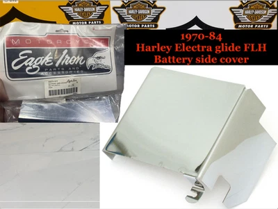 Cubierta lateral de batería cromada doble FLH V-Twin 70-84 Harley Touring Electra Glide Foto 1 de 4