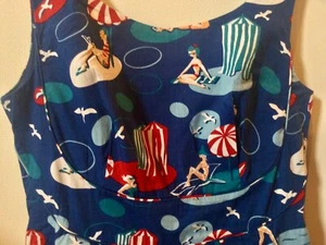 Emily & Fin Retro Beach Fit & Flare Sundress w Pockets Medium NWOT New item. - Picture 1 of 9