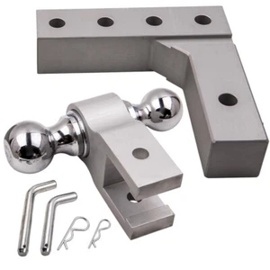 6" Adjustable Trailer Raise Drop w/ Double Mount 2" standard Receiver New - Picture 1 of 9