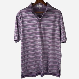 Peter Millar Polo L Large Crown Ease Cotton Multicolor Striped Performance Golf - Picture 1 of 9