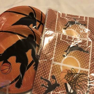 Товары для баскетбольных вечеринок (тарелки и салфетки) 40 шт. - Изображение 1 из 4