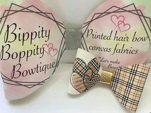 LOOPARDO CORAZÓN CHECK 4" TELA LONA IMPRESA LAZOS LAZOS PARA HACER TUS PROPIOS LAZOS PARA EL CABELLO - Imagen 1 de 4