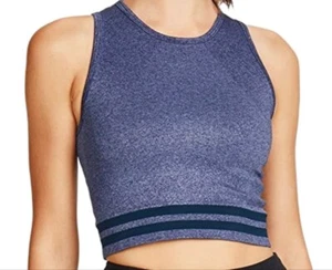 LNDR Women's Light Blue Marl Radar Sleeveless Crop Top #SN895 S-M NWT - Picture 1 of 2