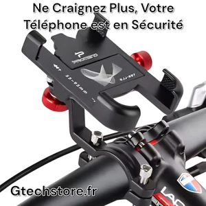 Support smartphone pour vélo et moto en aluminium rotatif 360 degrés sécurisée - Photo 1/11