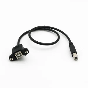 USB 2.0 B Male To USB B Female Socket Panel Mount Printer Extension Cable 50cm - Picture 1 of 7