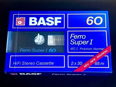 ⭐️⭐️⭐️BASF 60 FERRO SUPER I NORMAL POSITION TYPE I BLANK  CASSETTE TAPE 1988 - Image 1 of 3