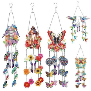 Wind Chime Diamond Painting Bird Butterfly Home Garden Window Decor Hanging - Picture 1 of 17