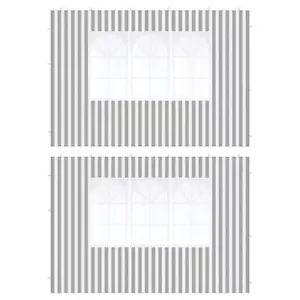 2 Seitenteile mit Fenster anthrazit für Pavillon Partyzelt PE 100 g/m² Zeltplane - Bild 1 von 7