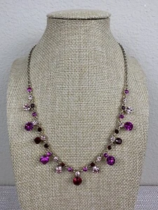 Napier Gold Tone Pink & Red Rhinestone 16" Choker Necklace with 3.5" Ext. - Picture 1 of 6