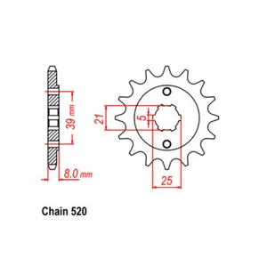 RK Front Sprocket 14T for Kymco MXU 150 2008-2011 - Picture 1 of 1